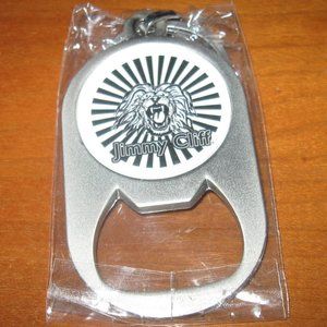 Reggae Music Jimmy Cliff Keychain Beer Bottle Opener Metal w Roaring Lion Image